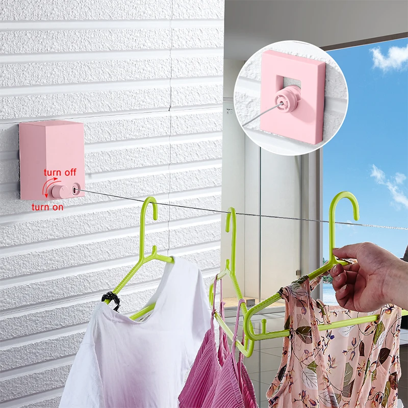 Ванная комната Clothesliner Телескопическая из нержавеющей стали для бельевой Веревки Выдвижной закрытый на открытом воздухе квадратная черная стена бельевой Dr
