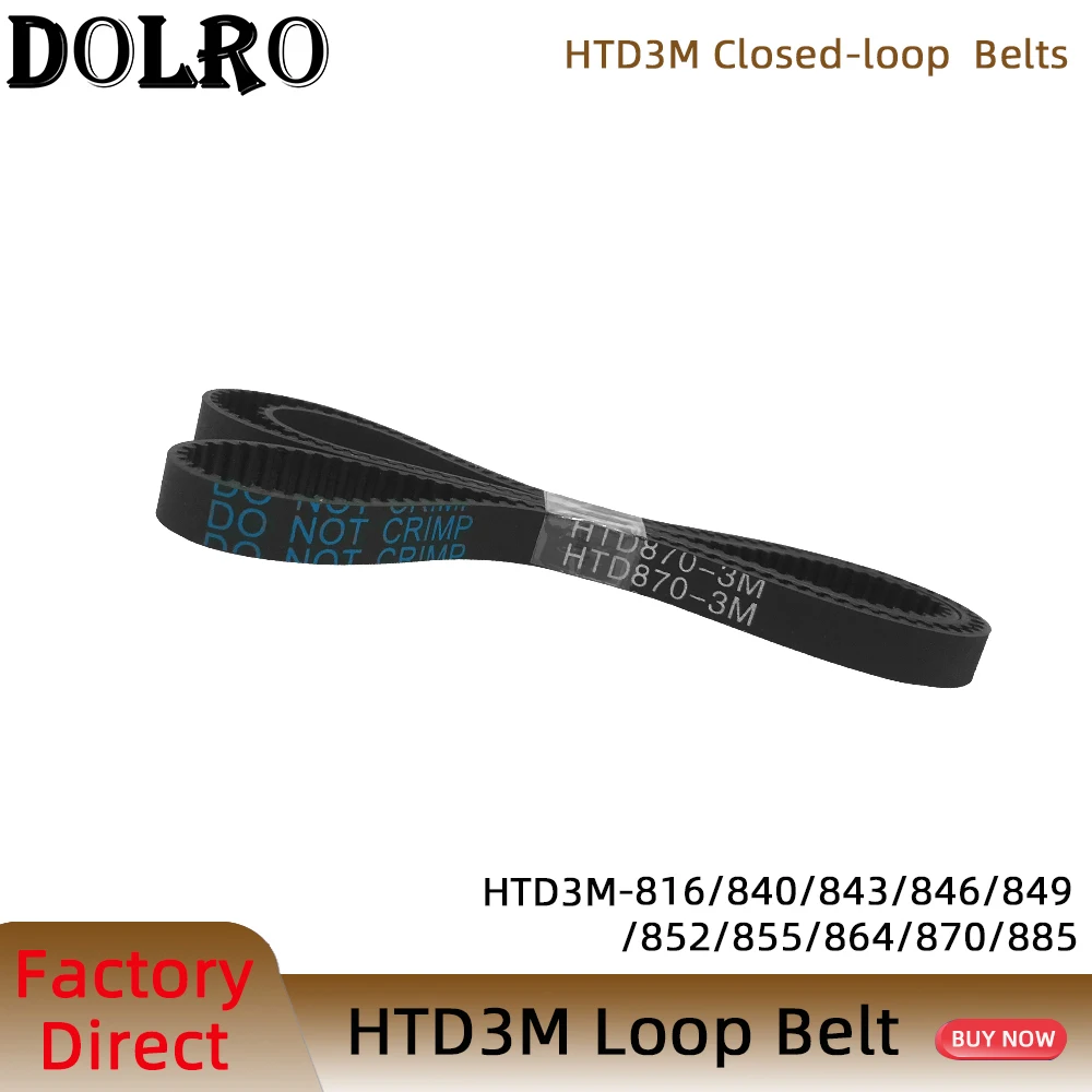 

Arc HTD 3M Timing belt C=816 840 843 846 849 852 855 864 870 885 width 6/9/10/12/15/20mm Rubbe Closed Loop Synchronous pitch 3mm