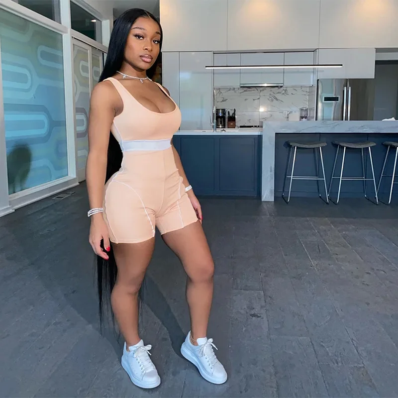 Hirigin-mono Sexy ajustado para mujer, ropa de verano de una pieza, monos de gimnasia deportivos de trajes de Club, pantalones cortos, novedad de 2021