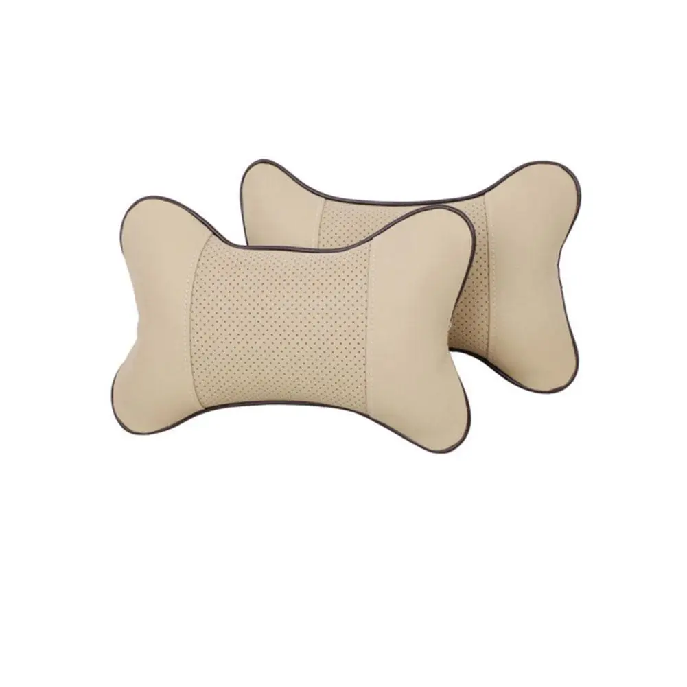 Car Pillow Auto Interior Accessories Car Headrest PU Leather Neck Headrest Protector Four Season General Purpose Neck Pillow
