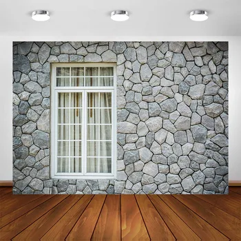 

Photography Backdrop Retro Stone Wall Photo Background Window Gray Vintage Wall Decorations Backdrops Photographic Studio Props