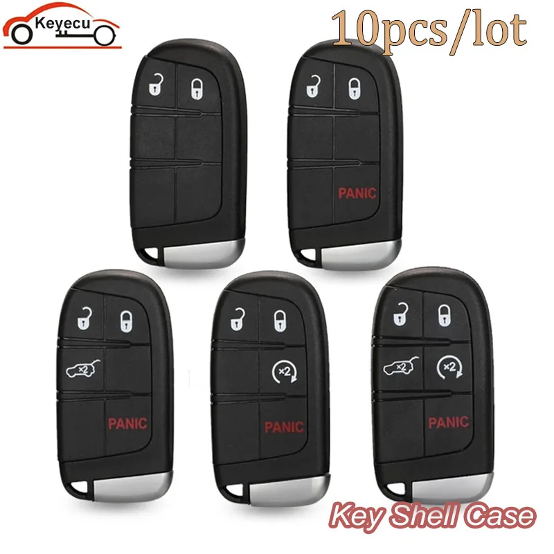 KEYECU 10x пульт дистанционного ключа оболочки чехол Fob 2 / 3 4 5 Кнопка для Chrysler 300 Для Jeep