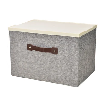 

Polyester Linen Storage Box Large Capacity Cotton Foldable Storage Box PP Plastic Cover Practical Home Thick Colorful Organizer
