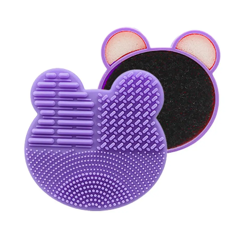 Purple Приспособление для очистки косметических кистей Комплект Кисточки моющие, чистящие инструменты доска футляр для косметики и мгновенно сухой Цвет губка для удаления - Цвет: Purple