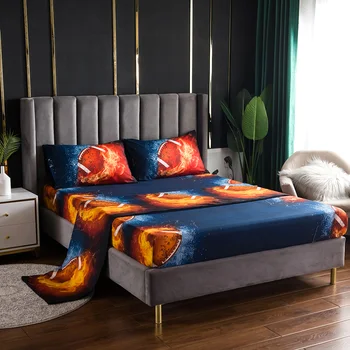 

Bed Sheet Pillowcase Football Series Four Piece Set Reactive Printing Mandala Elephant Boho Bed Sheet Bedding Sets Bedding
