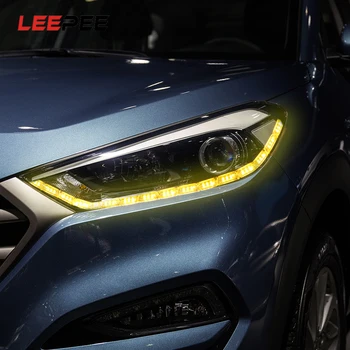 

LEEPEE 2Pcs/set Car Light Assembly DRL Auto Decoration Flowing Lamp Flexible LED Strip Car Daytime Running Light Turn Signals