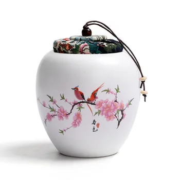 

Classical Coffee Container Box Porcelain Tea Canister Kitchen Spices Storage Jars Sugar Salt Tank Food Sealed Bottle Household