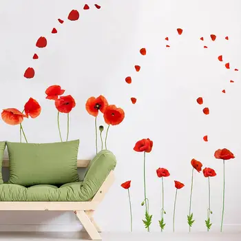 

Poppy Flower Sticker Self-adhesive for Bins Fridge Home Decor