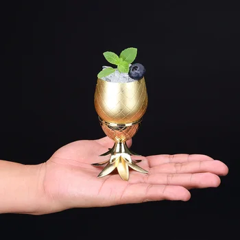 

Metal Mini Pineapple Molecule Cocktail Glass Ananas Smoothie Moscow Mule Copper Night Club Bar Bartender Wine Cup Charms Tumbler