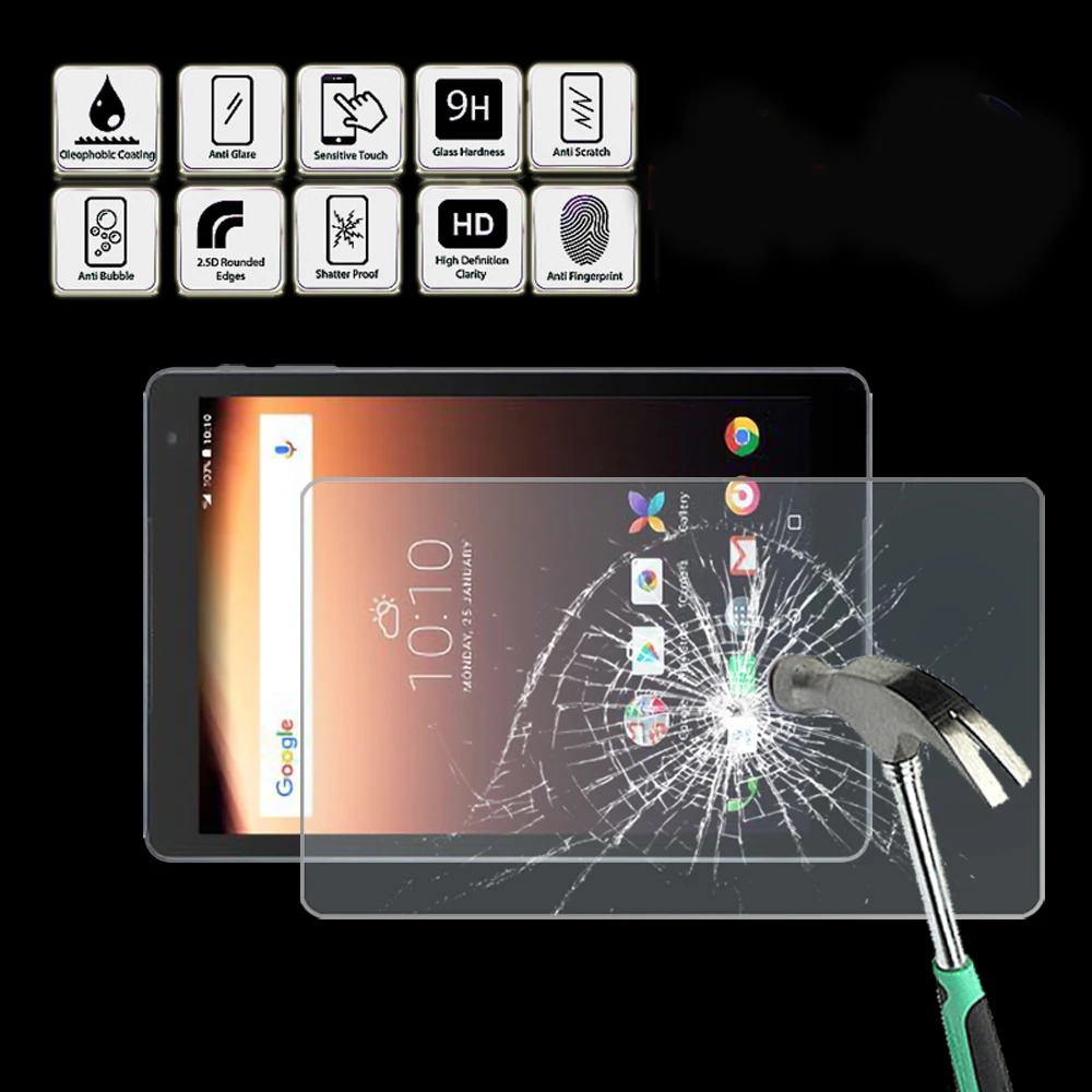 Obtenga esto Para Alcatel 1T 10 2018 / Alcatel A3 10 - Premium Tablet 9H Protector de pantalla de vidrio templado Film Protector de cubierta ezYoMq3QDyK
