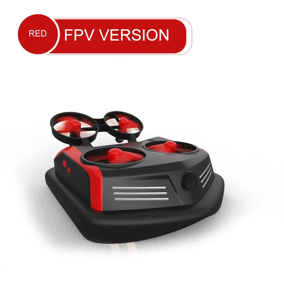 Red FPV VERSION Набор S200 мини-Дрон дистанционного Управление лодки автомобиля 600TVL с видом от первого лица 3-в-1 моря-земля-воздух режим переключаемый Водонепроницаемый игрушка на воздушной подушке RC Дрон - Цвет: Red FPV VERSION