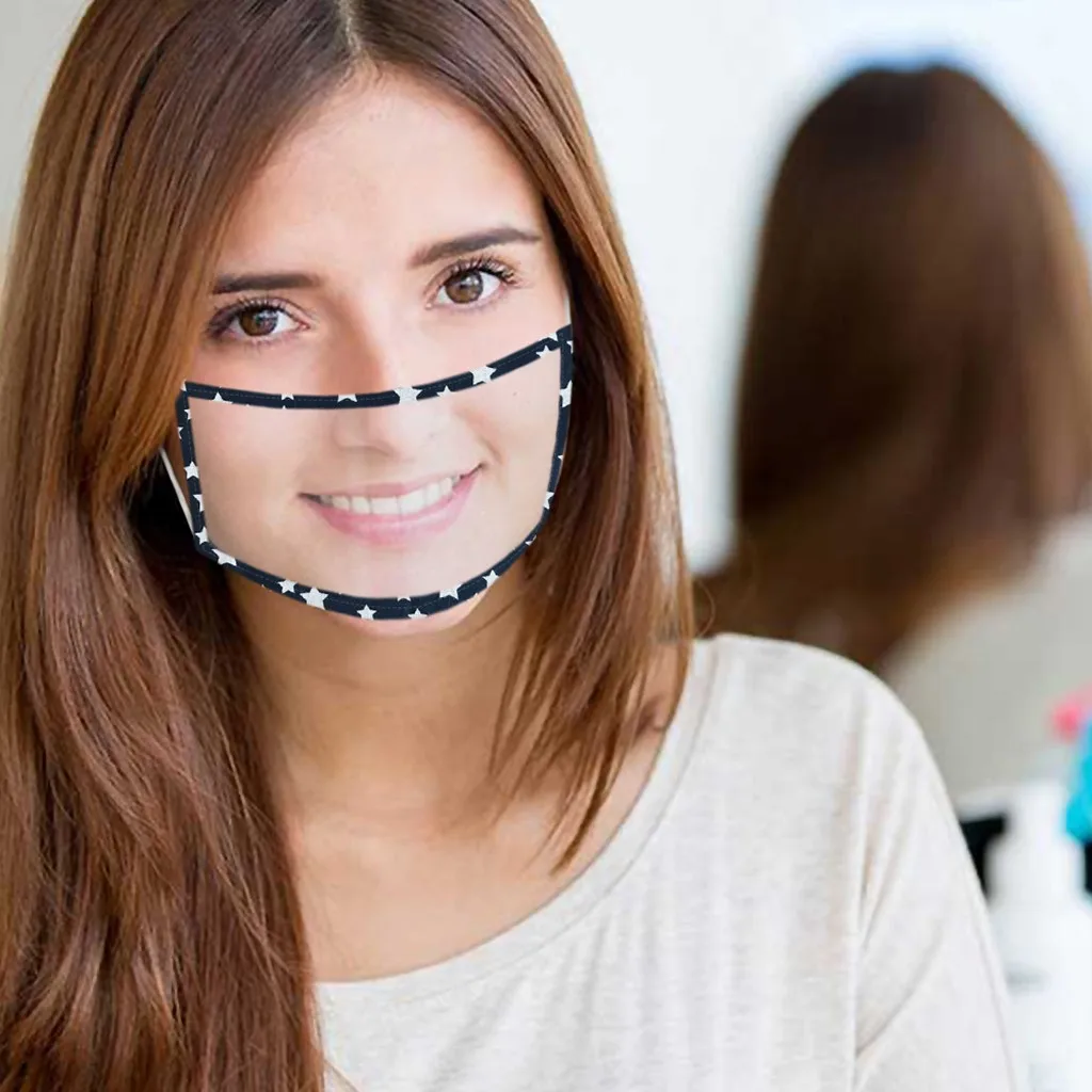 Прозрачная маска с видимым выражением для глухих и твердых слуховых