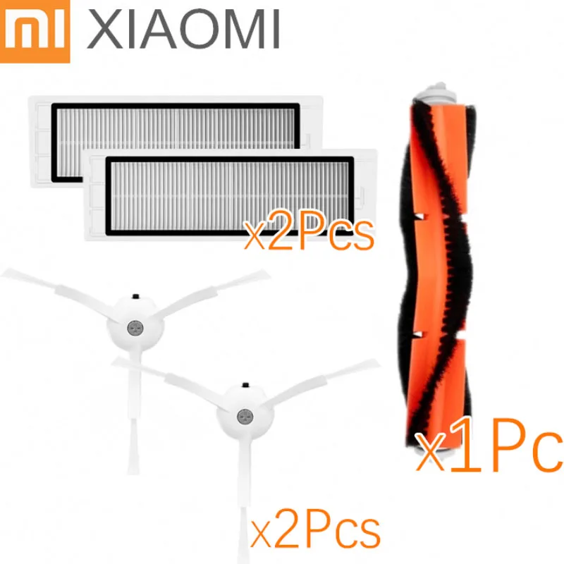 5pcs-lot Xiaomi Roborock Robot S50 S5 Запчасти для пылесоса комплекты МОП тряпки моющий фильтр боковая щетка рулон щетка резервуар для воды замена - Цвет: 5pcs-lot