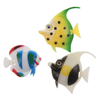 

New Artificial Multi-colored Plastic Fish Ornament 5Pcs for Aquarium