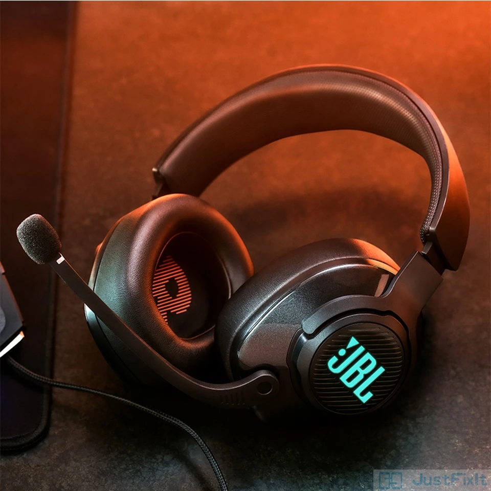 JBL Quantum 400 Over ear Gaming Headset Wired ESport Headphone with Mic Earphone for PlayStation Nintendo Switch iPhone Mac VR
