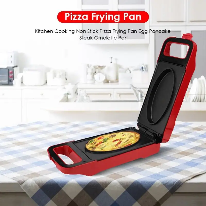

Curved Handlepizza Pan Electric Frying Pot Non Stick Pan Steak Barbecue Plate Small Portable Design for Convenient Carry
