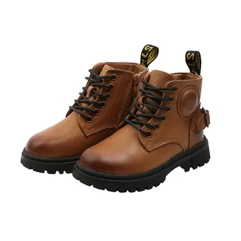 

2020 New Kids Boots Genuine Leather Girls Boys Martin Boots Ankle Rubber Sole Comfortable Children's Boots High Quality