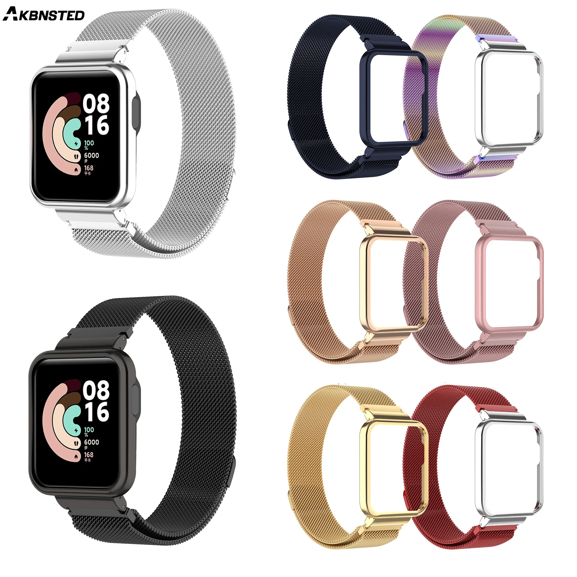 Milanese Magnetic strap For Xiaomi Mi Watch Lite metal Loop correa Redmi watch1 Metal Wristband Brecelet+Case cover | Электроника