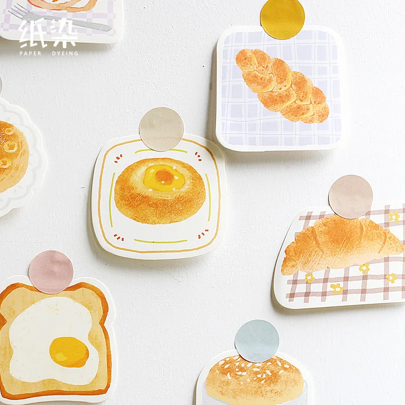 50 pcs/pack Picnic Series Plait Pineapple Bread Loose Leaf Memo Pad Notes Bookmark School Office Supply