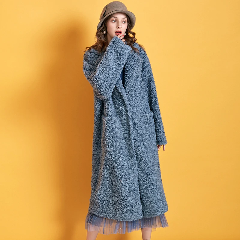 ARTKA/ новое зимнее женское пальто из искусственного меха, овечья шерсть, куртка оверсайз, пальто, Повседневная теплая Длинная Верхняя одежда для женщин FA10095D