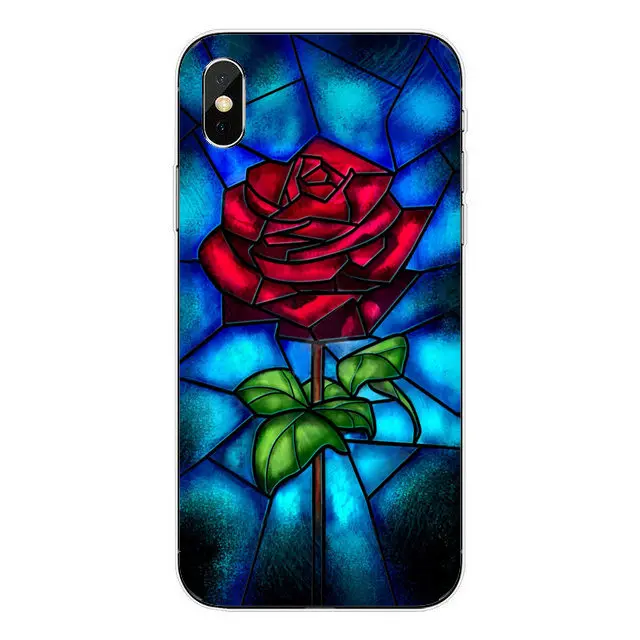 Мягкий прозрачный чехол для телефона beauty Beast Rose Princess из ТПУ iPhone 7 7Plus 6 6S Plus 8 8plus 5 5S SE