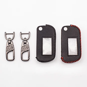 

Two Way Russian Car Alarm Shape 100% Leather Case for Starline Folding A93 A63 A39 A93 Folding Car Flip Remote Fob Cover
