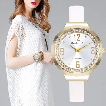 

WJ-7769 Womens Wristwatch Fashion Style Women's Sports Watches Diamond Case Round Dial Quartz Wrist Watch Reloj femenino