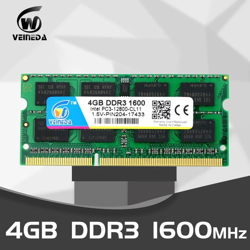 Память для ноутбука VEINEDA DDR3 8 ГБ 4 2 Гб DDR 3 1333 МГц 1600 sodimm ОЗУ 204pin 1 5 В Intel AMD | Компьютеры