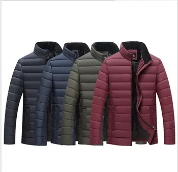 

2019, the new winter down jacket for men, middle and long style with velvet and thick middle-aged cotton clothes for men