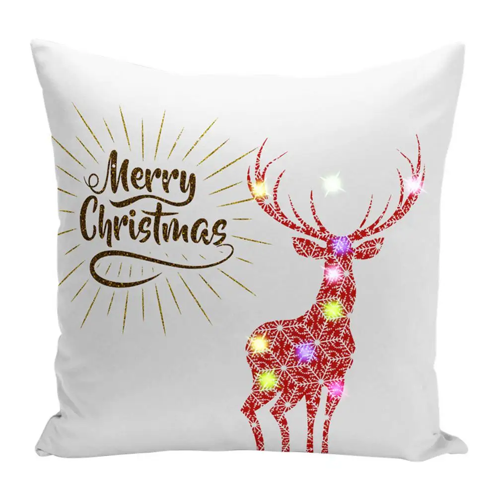 M Merry Christmas Чехлы для подушек светодиодные простые счастливые новогодние наволочки снежные винтажные Чехлы для подушек наволочки - Цвет: M