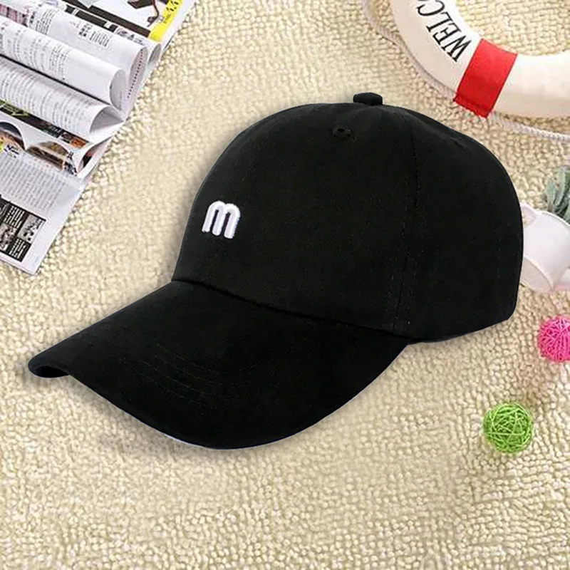 Модные хлопчатобумажные вышитые буквы M бейсбольная Кепка Snapback Кепка s Встроенная кость для мужчин и женщин уникальные кепки