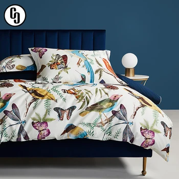 

GXC 100TC Cotton Duvet Cover Set 60S Bloom Flowers Leaves Bedding Set Queen King Size Quilt Cover Bed Sheet Set Pillowcase