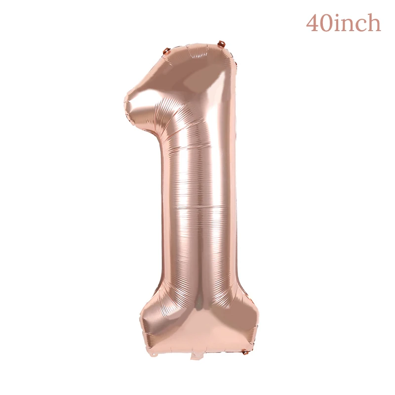1pcs 40inch balloon Вечерние принадлежности из розового золота одноразовые чаша-контейнер, соломинки для детей и взрослых, 1-й декор для вечеринки в честь Дня Рождения - Цвет: 1pcs 40inch balloon