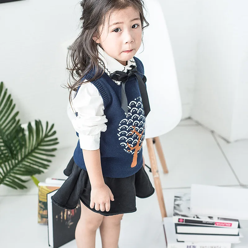 

Kids' Sweater Knitted Vest Men And Women Baby Cute Korean-style Pure Cotton Yarn Small Waistcoat CHILDREN'S Sweater