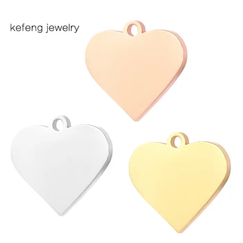 

30pcs Customize Heart Charm engravable Heart beads Bracelet charm personalize Bone pendant steel Custom Logo Gold Color Jewelry