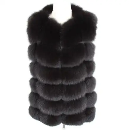 short vest 17 Новинка, женская мода, Осень-зима, стильное пальто из настоящей лисы, зимний женский жилет из натурального меха, тонкая куртка с круглым вырезом, пальто, жилет - Цвет: short vest 17
