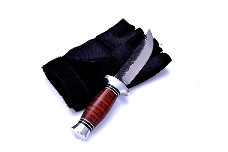 Swayboo 440C Steel Fixed Blade Knife Color Wooden Handle hunting Knife Outdoor Survival Knives With Nylon Knife Camping