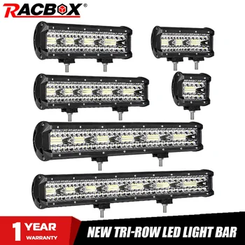 

LED Light Bar 4 7 10 12 15 18 20 inch 3-Row Offroad Combo Beam Truck Leds Car Work Lights For Truck SUV ATV UAZ 4x4 12V 24V