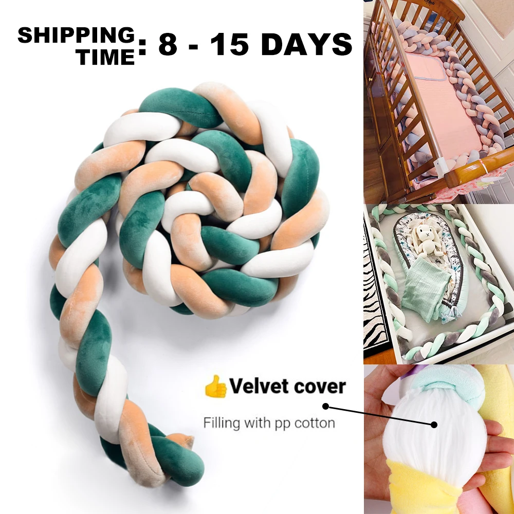 

Baby Bed Bumper 1m 2m 3m 4m 3 Braids DIY Braided Crib Anti-collision Bed Enclosure Baby Bed Decor Crib Bumper Protector Infant