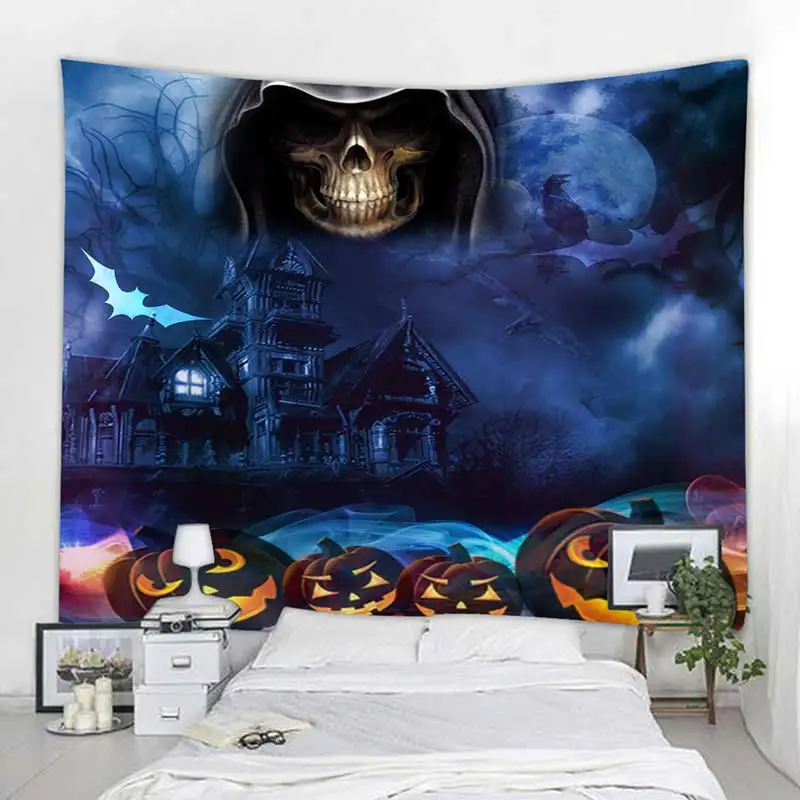 

Halloween horror scene polyester print tapestry