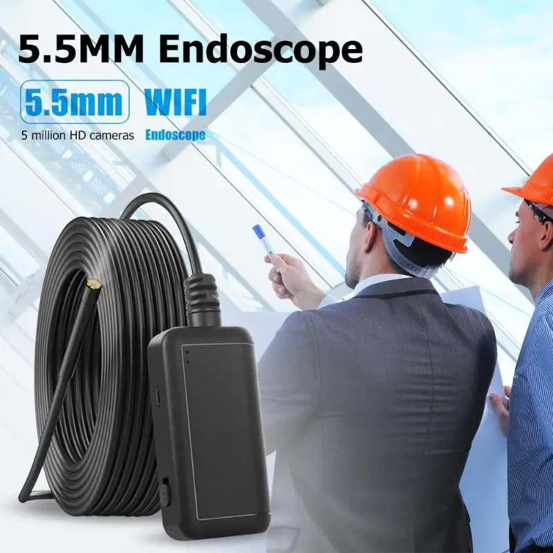 2/5/10 м провода, Wi-Fi, 5MP CMOS HD 1920P 6 светодиодный 5,5 мм камера эндоскопа для IP67 производственного контроля Камера подключение Wi-Fi для Android/iOS