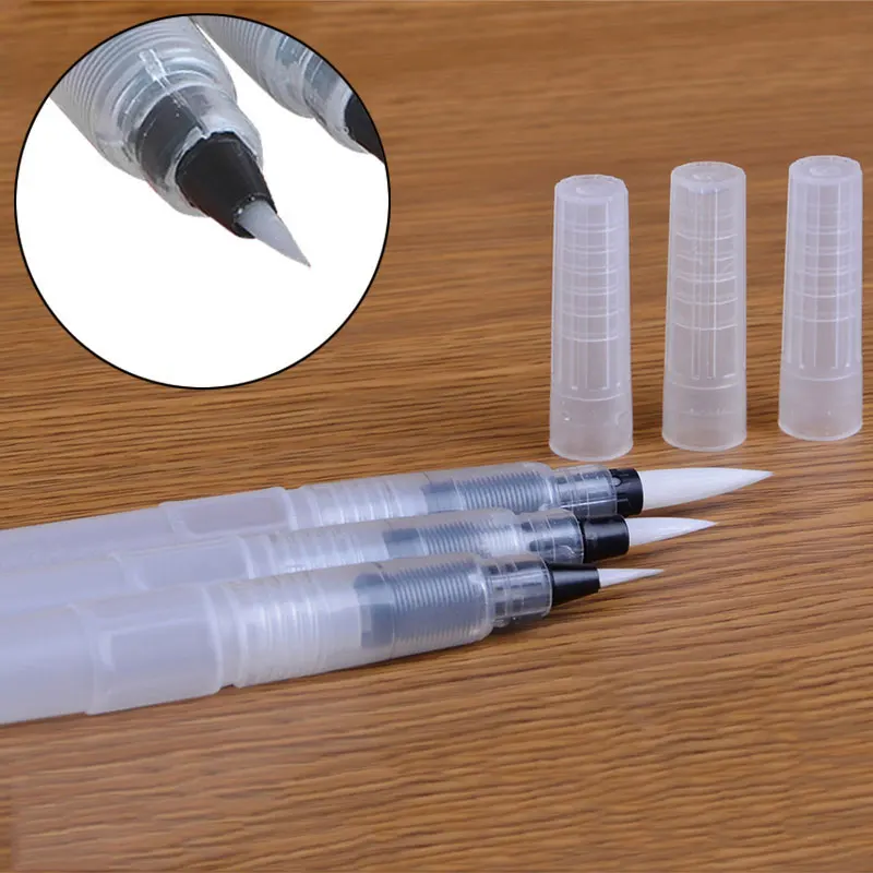 1/3Pcs Refillable Ink Color Pen Water Brush Painting Calligraphy Illustration Pen Office Stationery SNO88