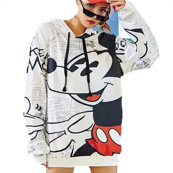

Sweatshirt Dress 2019 New Autumn Winter Cartoon Printed Pullover Women Sweatshirt Female Loose Hoodie Sweatshirts Oversize
