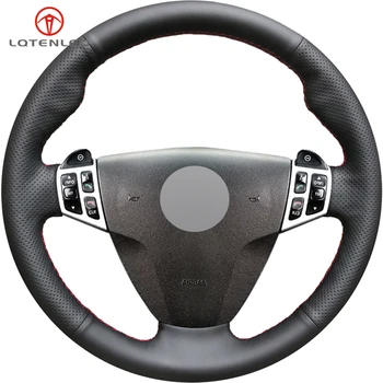 

LQTENLEO Black Artificial Leather Car Steering Wheel Cover For Saab 9-3 2006 2007 2008 2009 2010 2011 9-5 2006 2007 2008 2009
