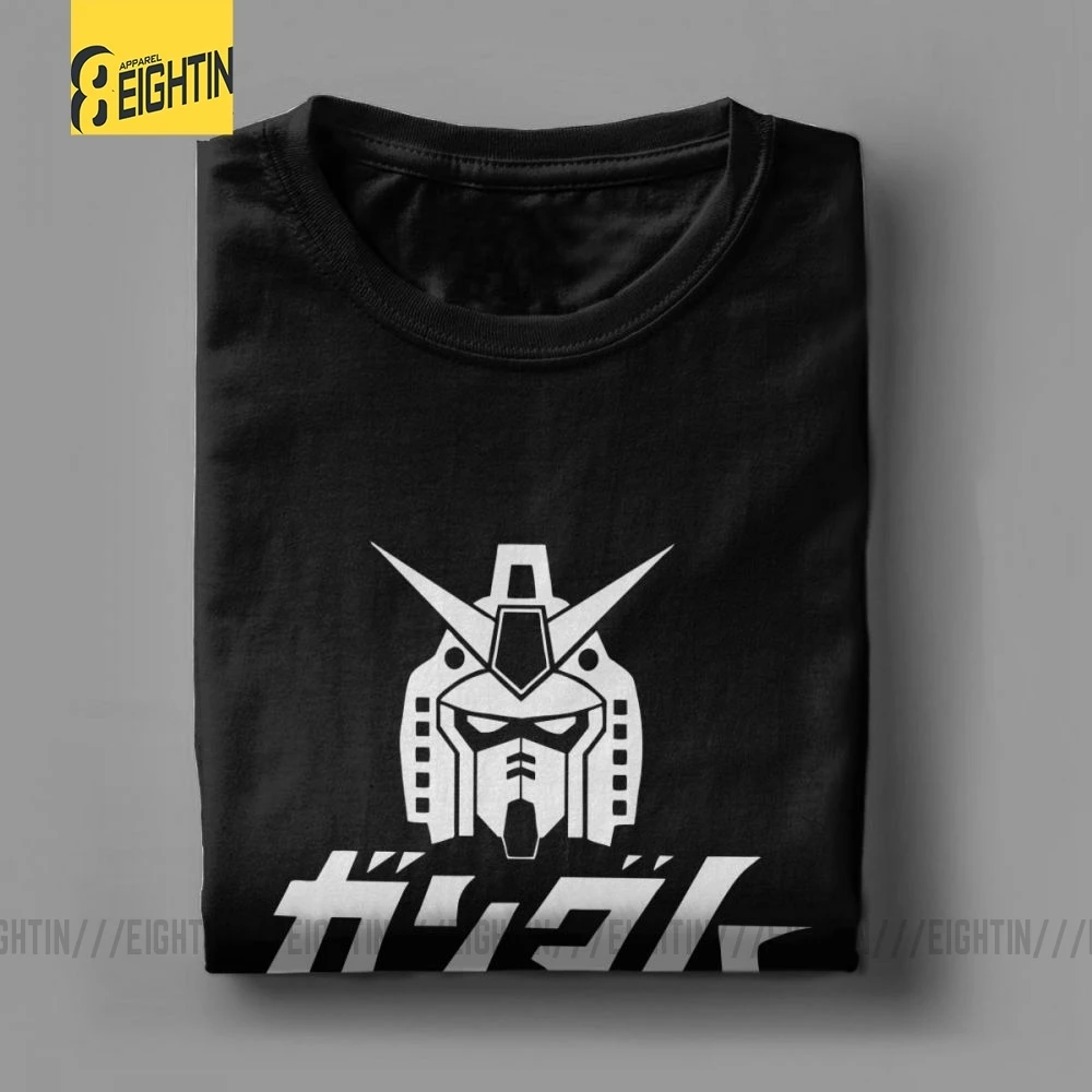 Футболки Gundam, классические, высокое качество, японские мужские футболки, комикс, большие размеры, футболки с круглым вырезом, хлопок, короткий рукав, повседневные