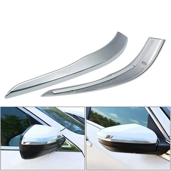 

2Pcs Chrome Rear View Side Mirror Pillar Trim Cover Anti-Rub Strips Stickers for Honda Civic 2016 2017 2018