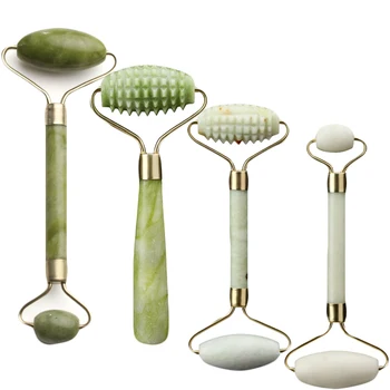

Natural Jade Stone Roller Face Massager Portable Facial Relaxation Slimming Lift Anti Wrinkle Double Head Massager Makeup Tools