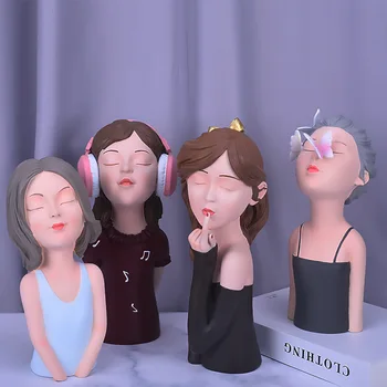 

Nodic Abstract Sculpture Resin Girl Figurines Cerative Home Decoration Fashion Desktop Ornaments Best Crafts Gifts For Girl