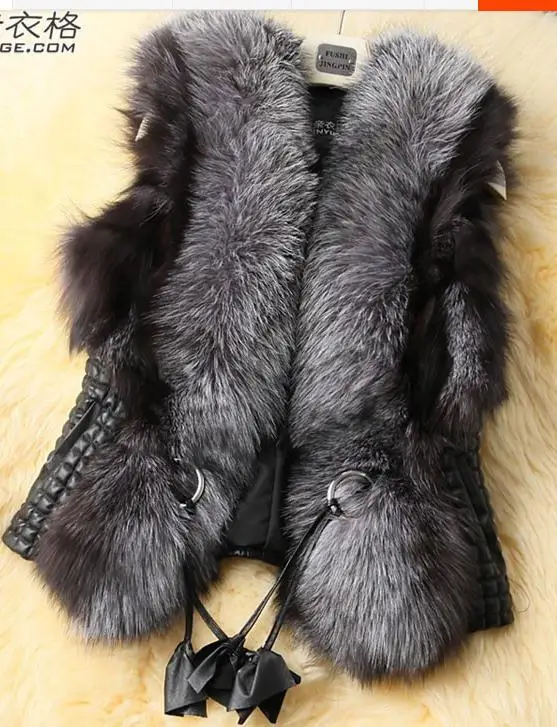 2020 Top spring winter Leather grass long-haired faux fur vest female models Office slim zipper coats casaco feminino Q493 | Женская
