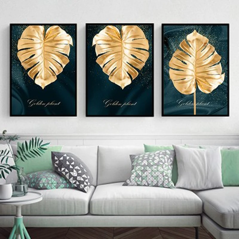 Special-offer-Abstract-golden-plant-leaves-wall-picture-poster-modern-style-painting-on-canvas-art-of (2)